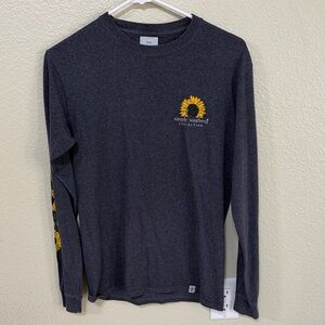Simply Southern Charcoal Long Sleeve Tee with Sunflower Graphic